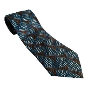 Dolce & Gabbana Silk Print Geometric Tie Black & Blur